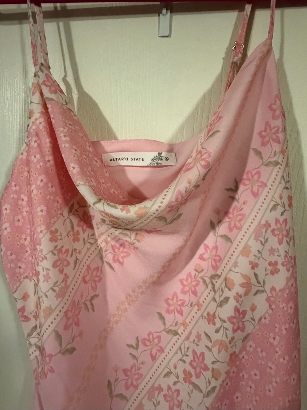 Altar'd State Pink Floral Bias Slip Dress - Picture 3 of 3
